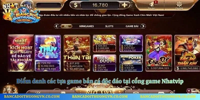 Điểm danh các tựa game bắn cá độc đáo tại cổng game Nhatvip