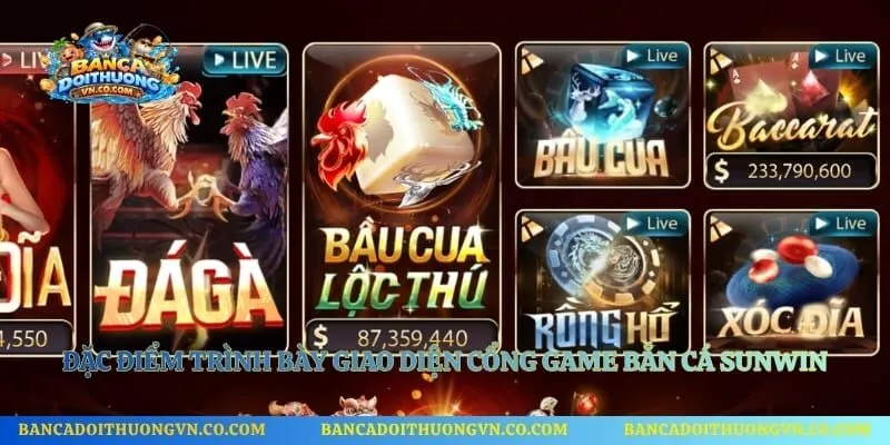 Đặc điểm trình bày giao diện cổng game bắn cá Sunwin 
