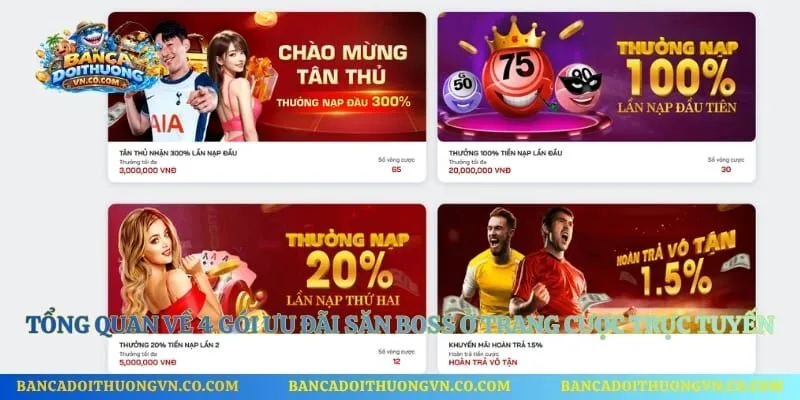 Tổng quan về 4 gói ưu đãi săn boss ở trang cược trực tuyến
