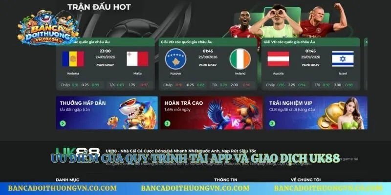 Ưu điểm của quy trình tải app và giao dịch UK88 